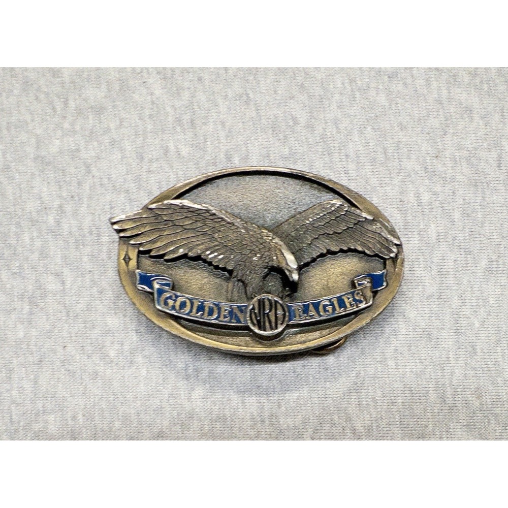 Vintage NRA Golden Eagles Belt Buckle Made In The USA Brass Outdoors Hunting